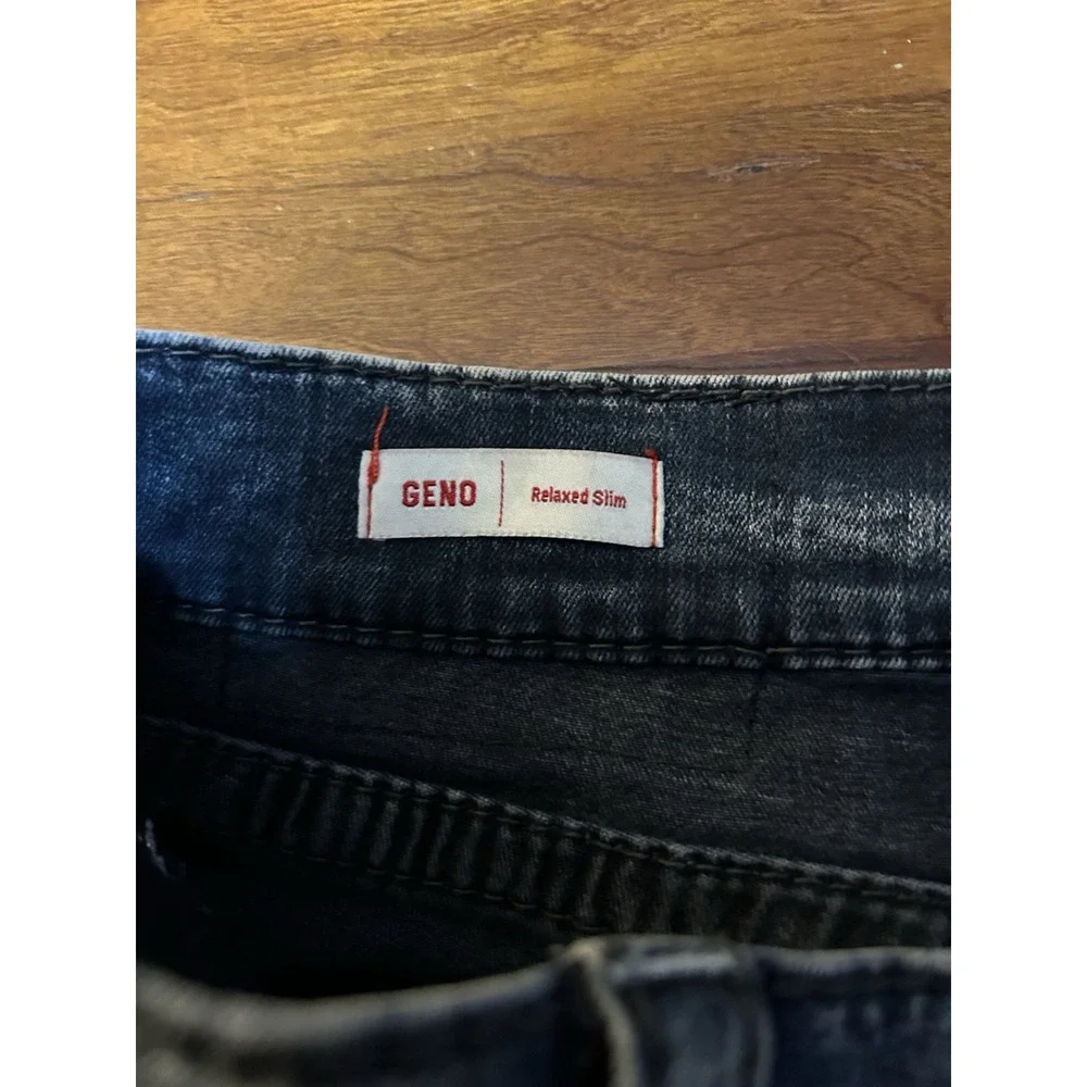 True Religion Geno Relaxed Skinny W Flap Men's 34x33 Jeans Blue Stretch